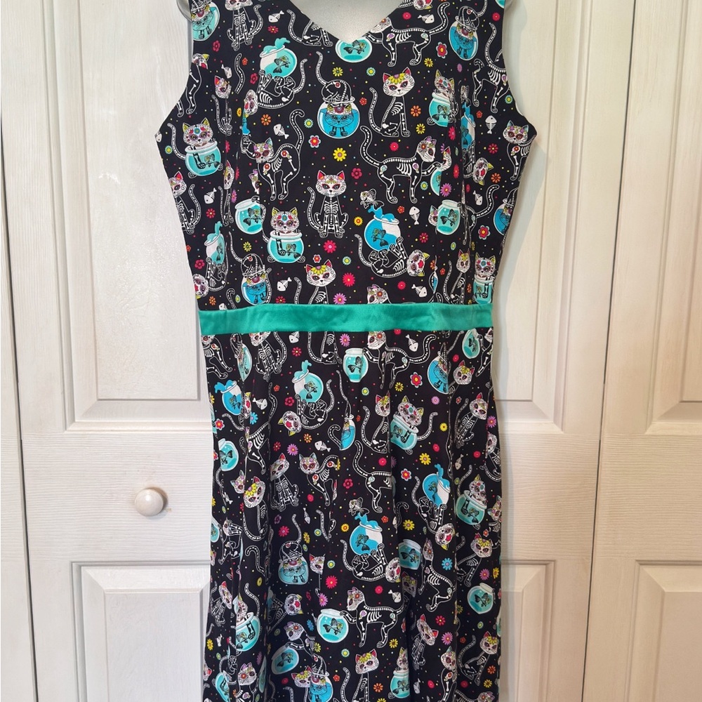 Cat Day of the Dead Skater Dress